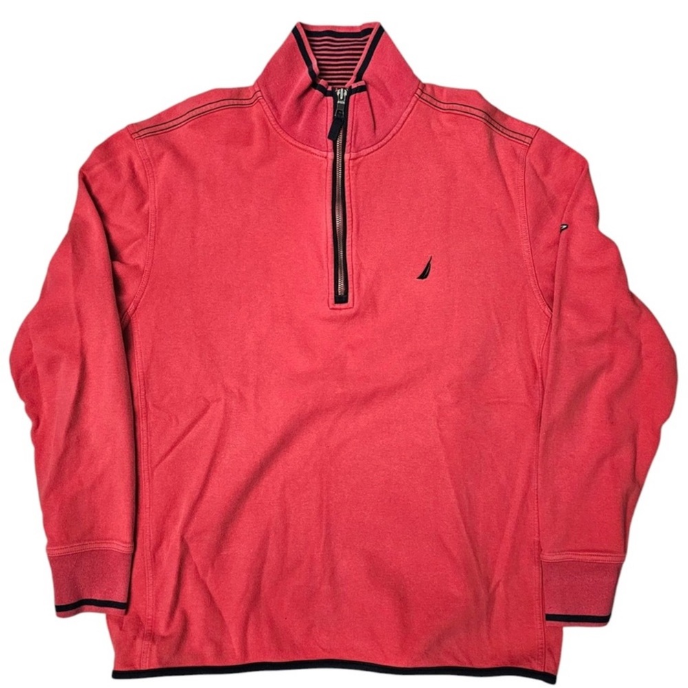 Nautica Men’s Peach Color Quarter-Zip Sweater Size L